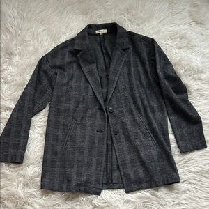 Madewell Black and White Plaid Blazer